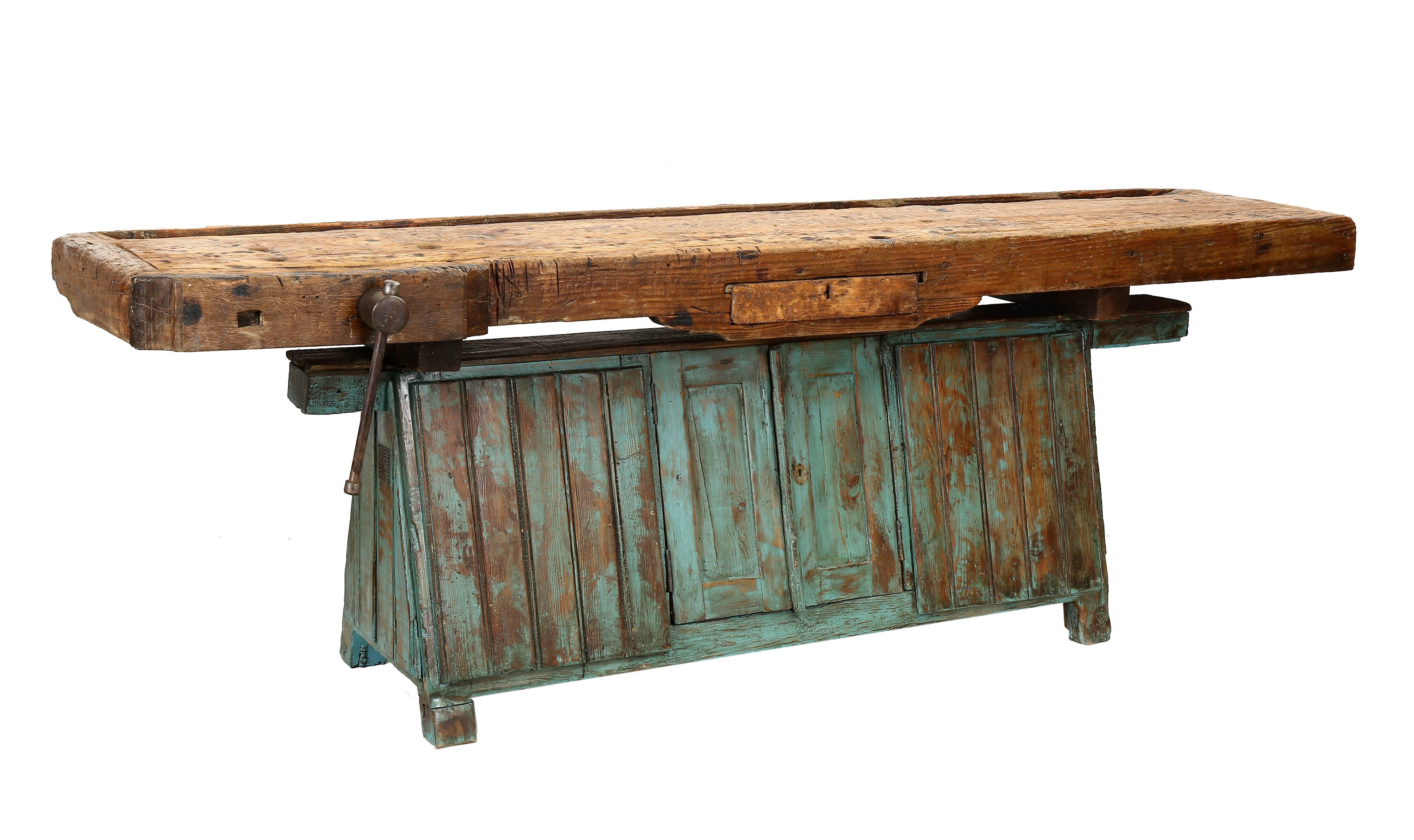 Industrial Portuguese Carpenter's Bench For Sale