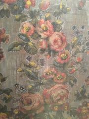 French Screen Paper on Leather from the 19th Century Decorated with Flowers