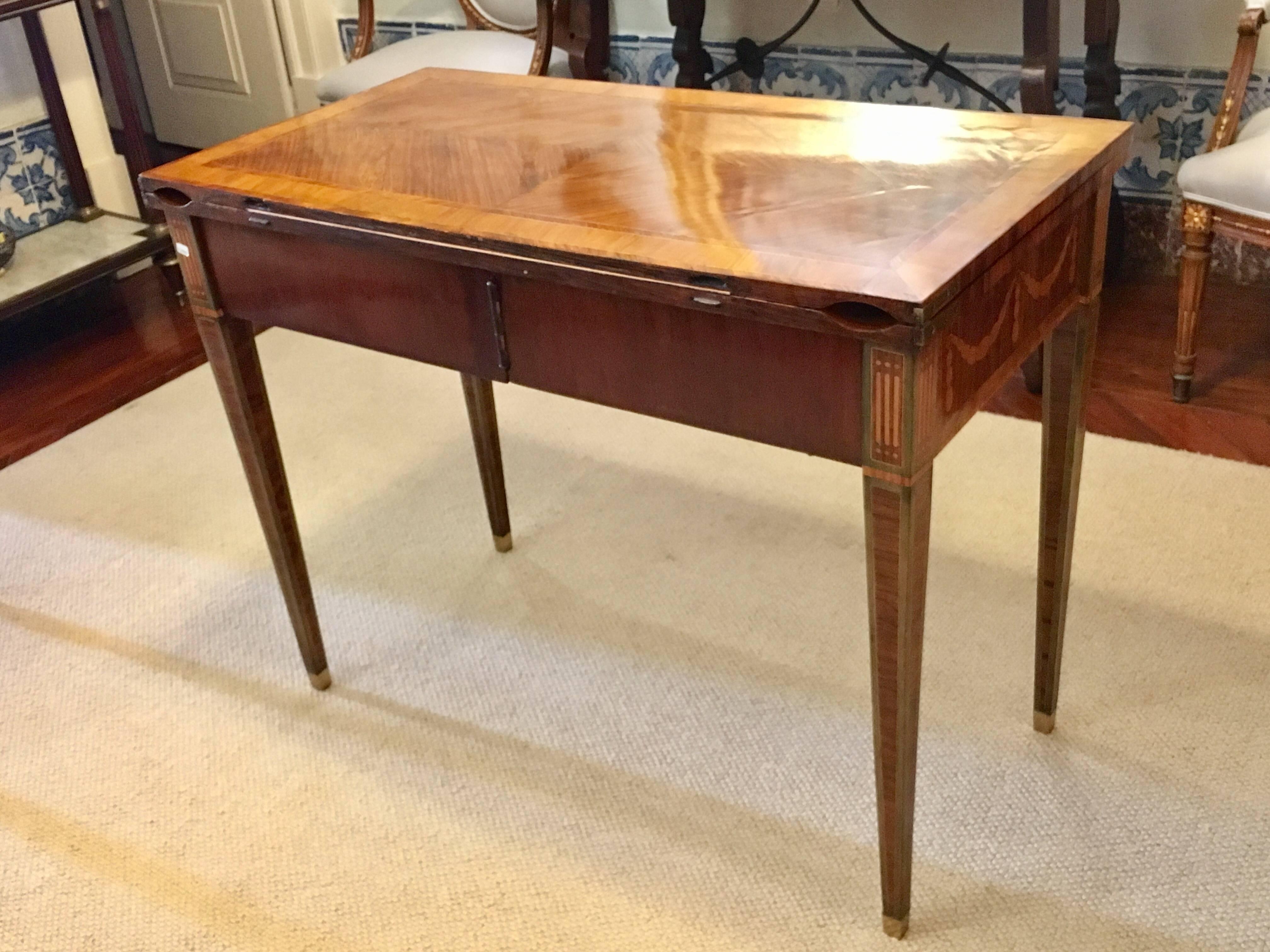 Wood 18th Century Neoclassical Russian Games Tables on Rosewood For Sale