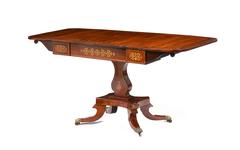 English Regency Rosewood Brass Inlaid Sofa Table Early 19th Century