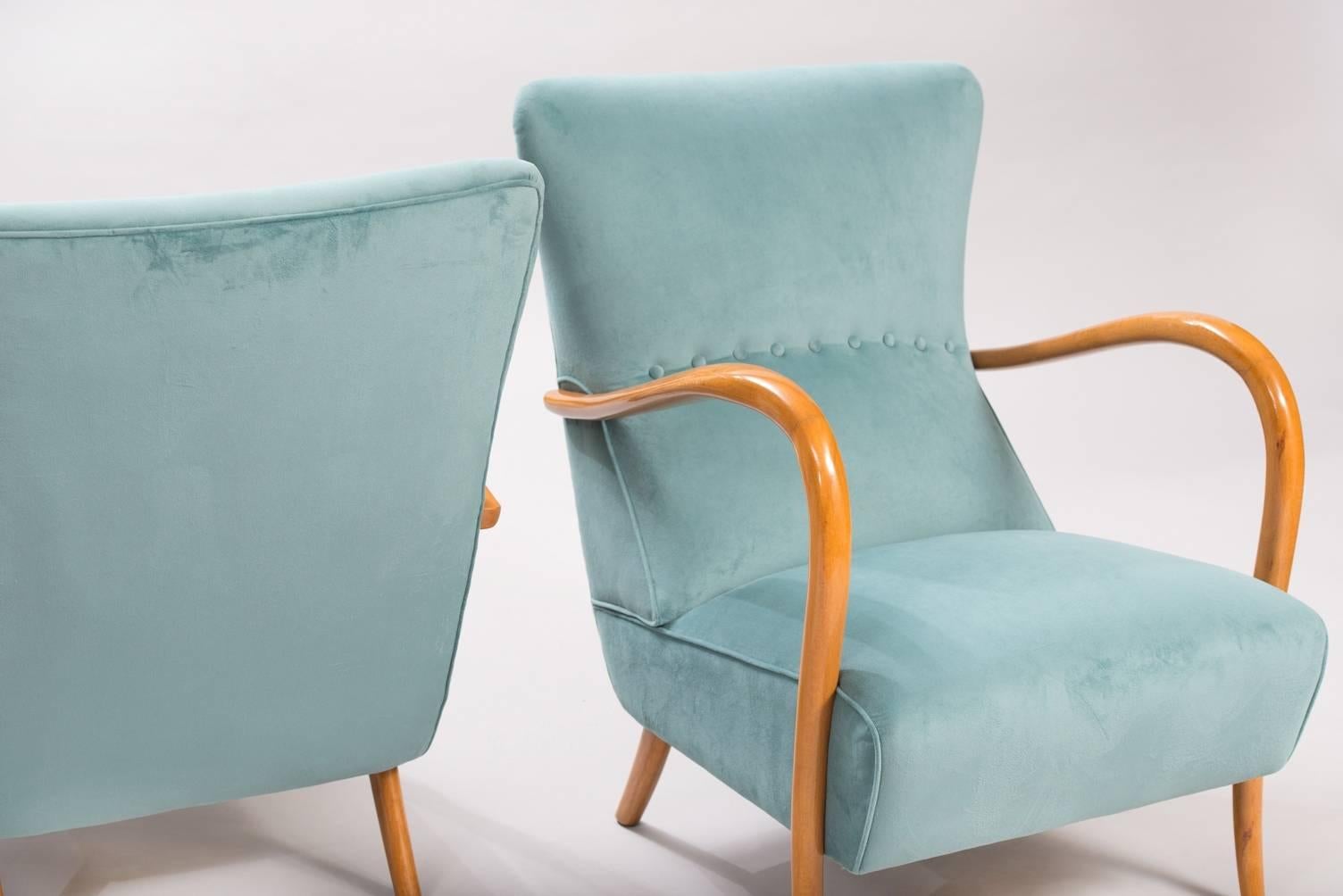 Pair of mid-century Italian Armchairs In Excellent Condition In Porto, PT