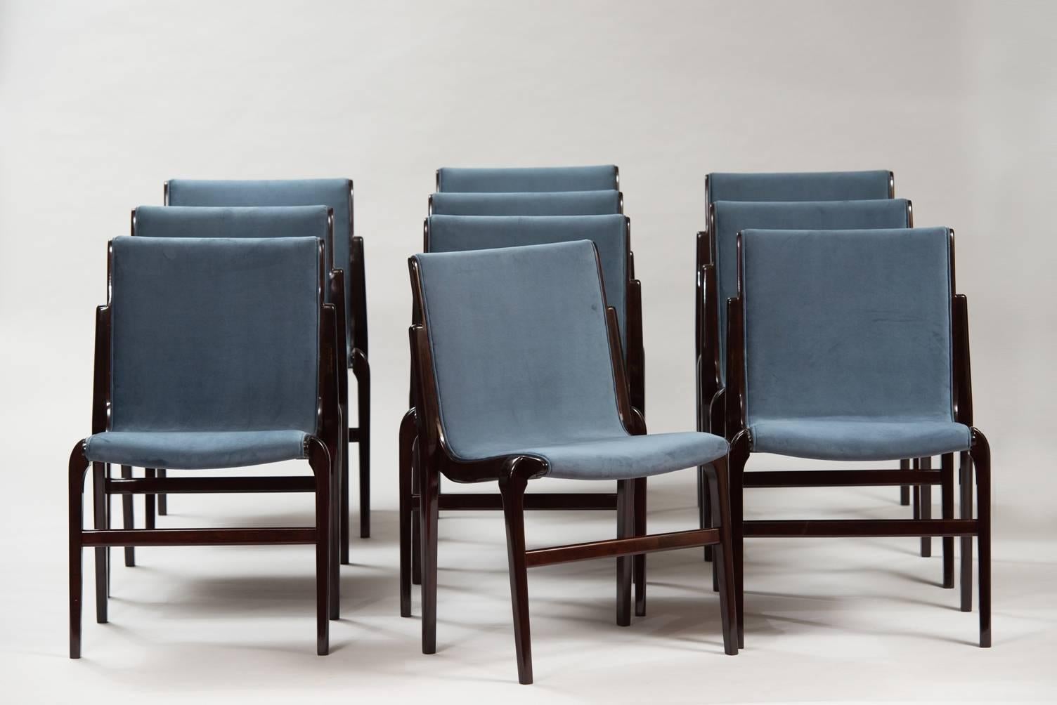 Mid-Century Modern Set of Ten Axel Larsson Dining Chairs