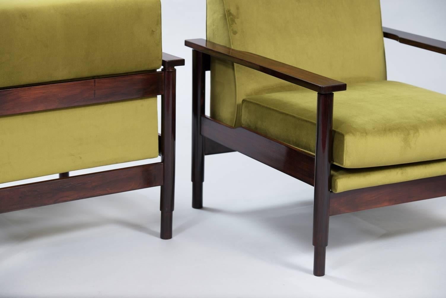 Varnished Pair of Italian Armchairs