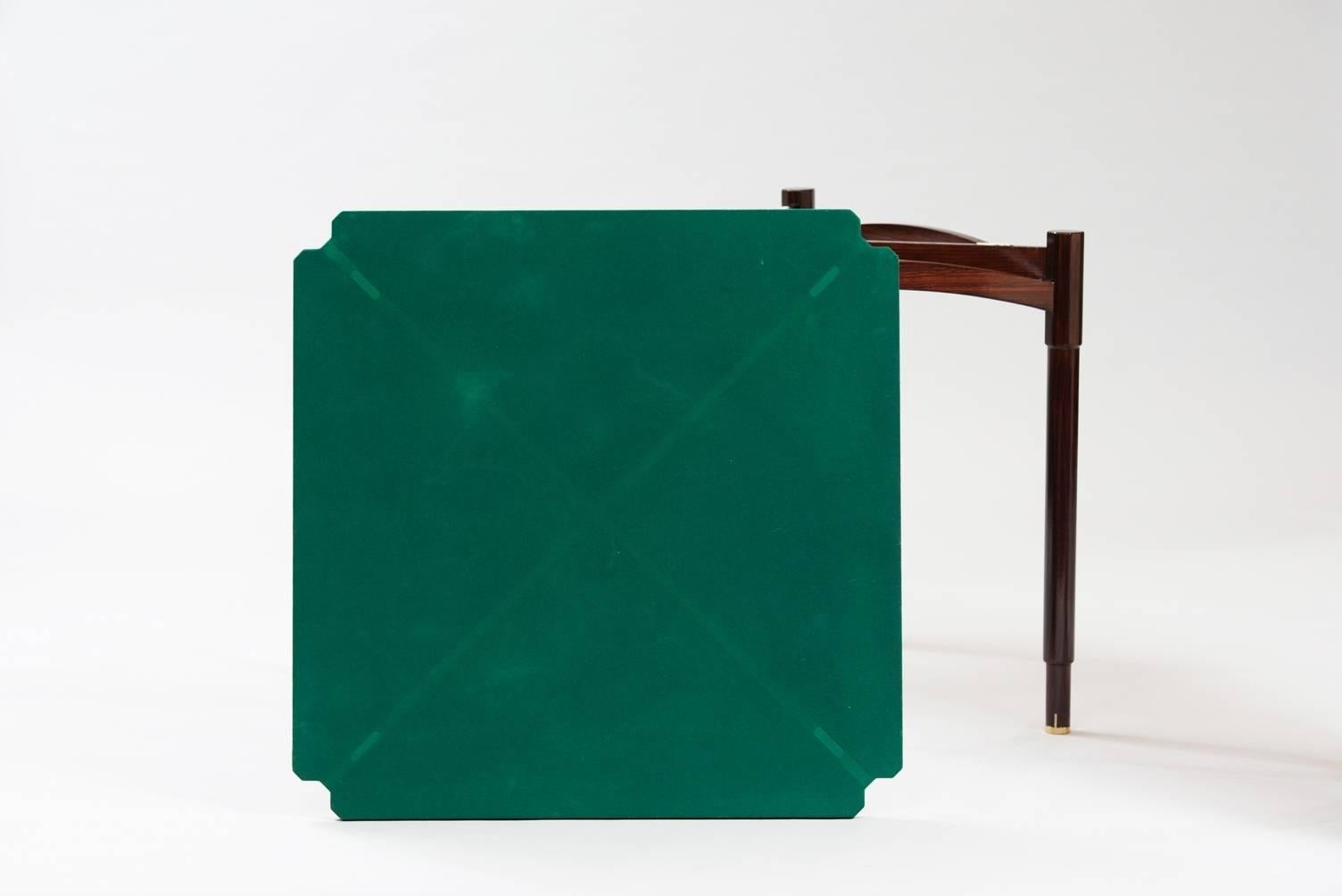 Mid-Century Modern Italian reversible top rosewood Card Table