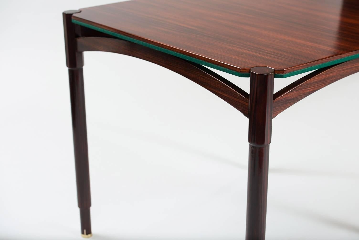 Mid-20th Century Italian reversible top rosewood Card Table