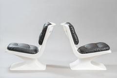 Albert Jacob plastic and leather Chairs for Grosfillex