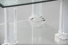 Italian lucite and glass Side Table