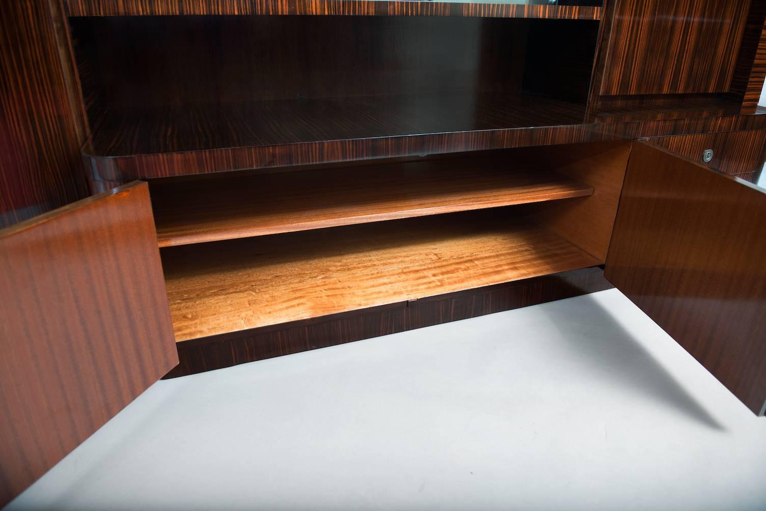 Varnished Modernist Bookcase/Bar For Sale