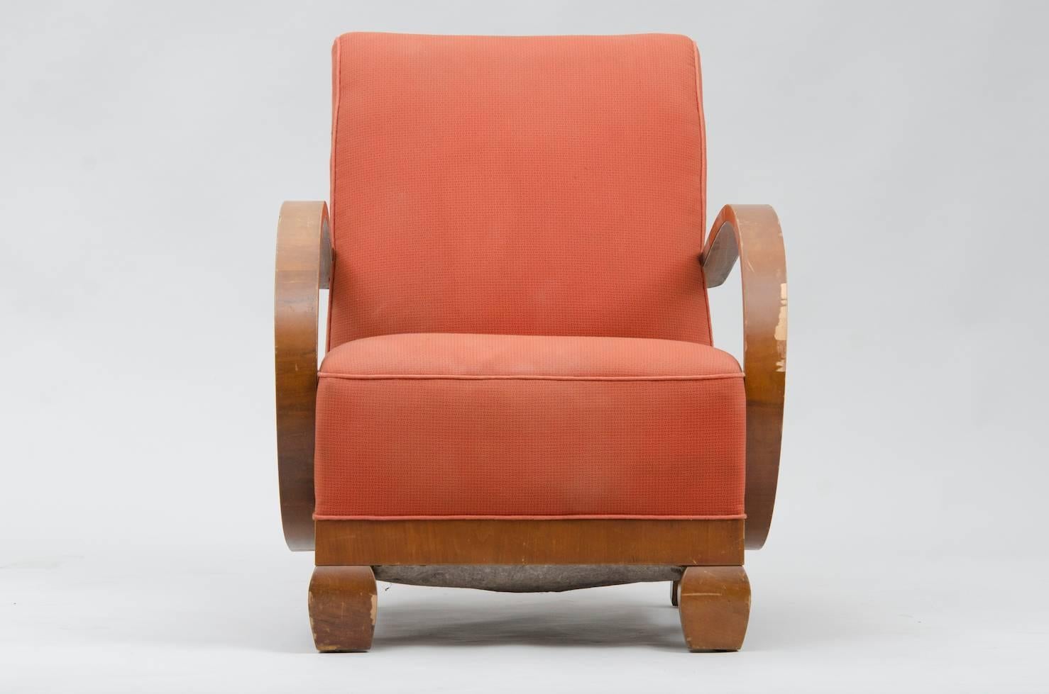 Fabric Art Deco Armchair