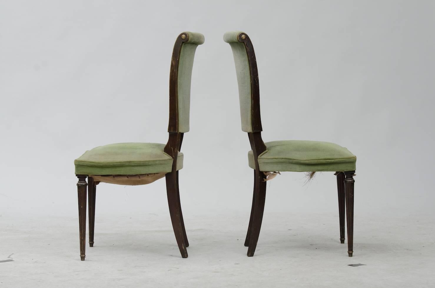 Ebonized Art Deco Dining Chairs Set of Six