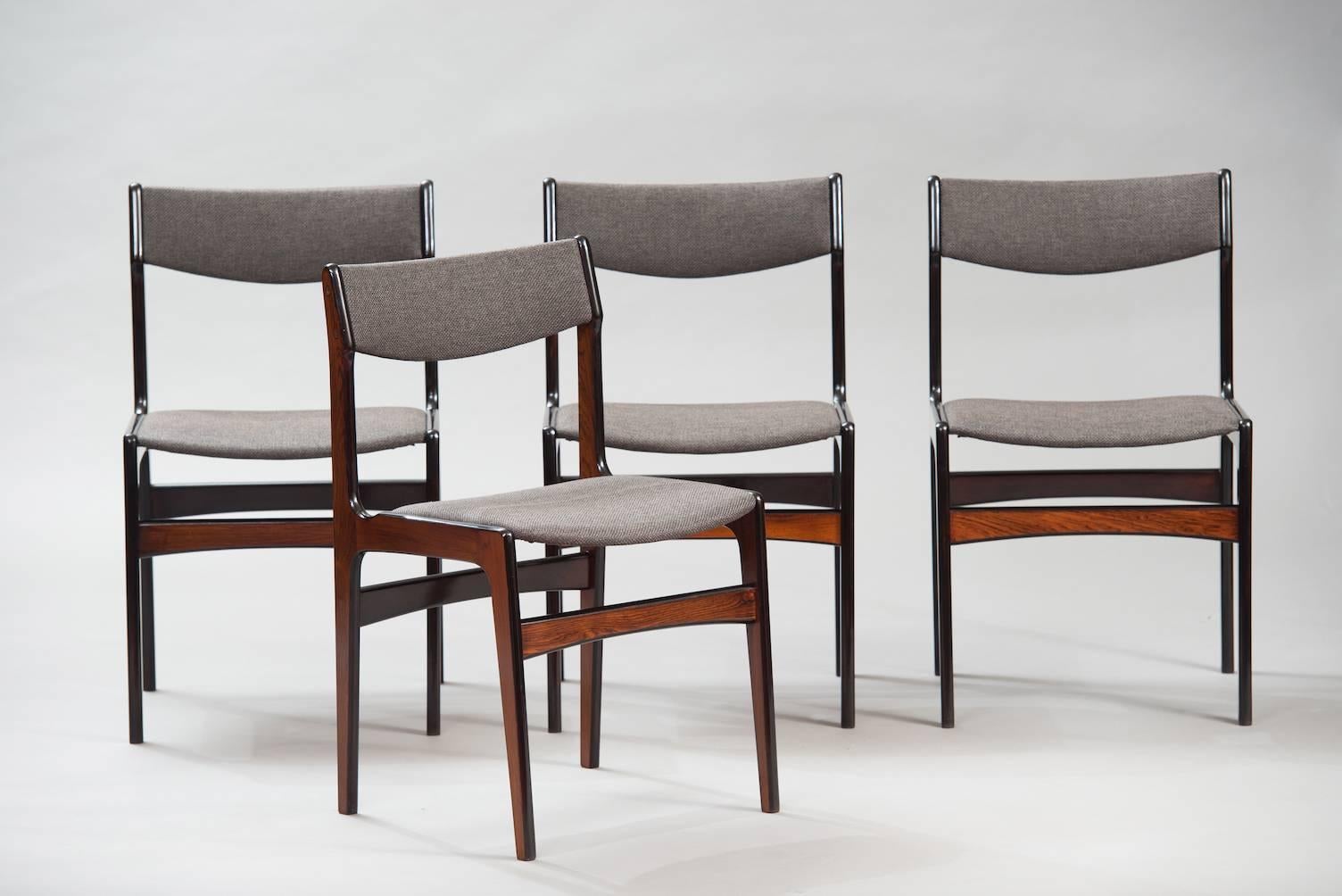 Varnished Erik Buch Set of Dining Chairs, Eight Available