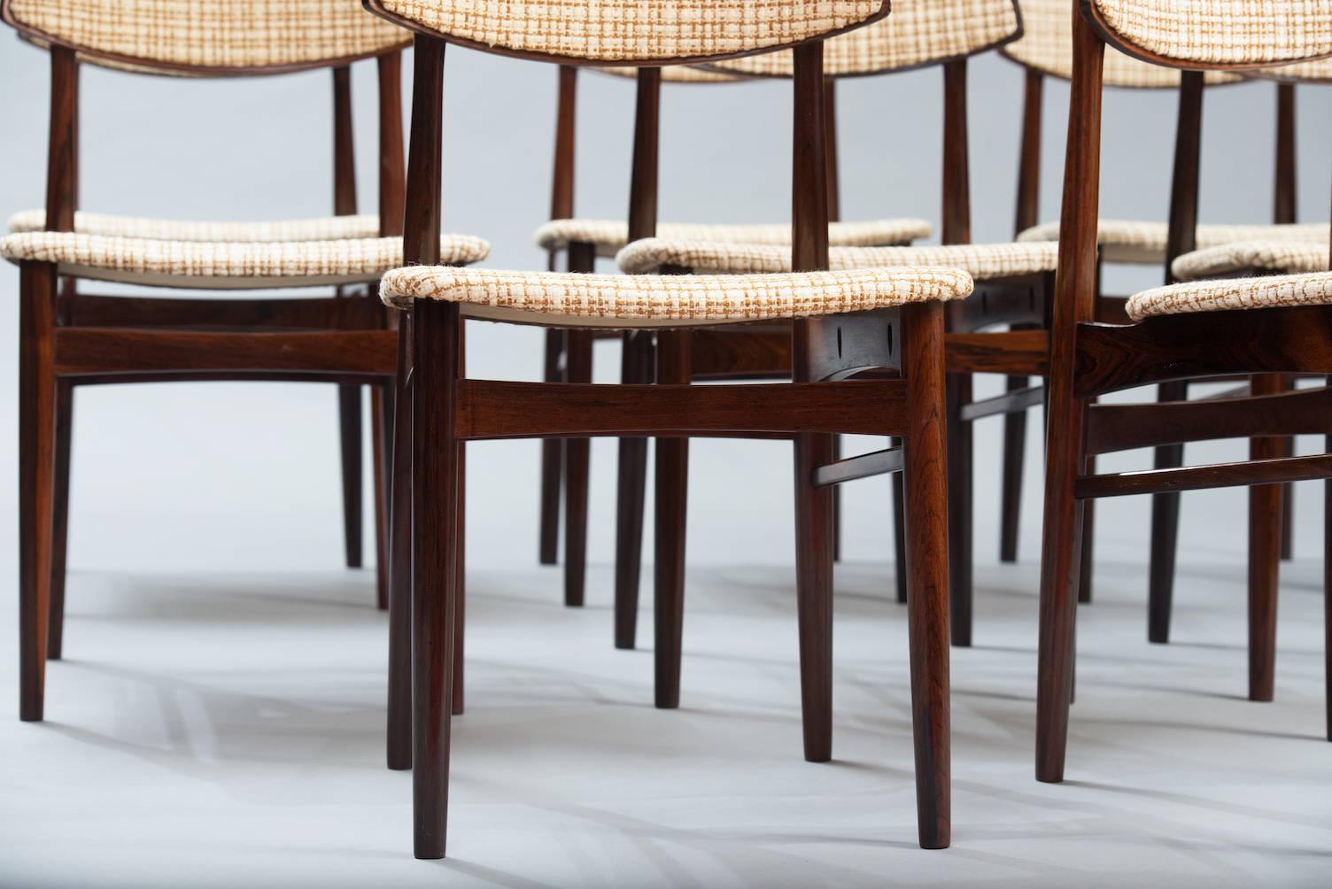 Mid-20th Century Scandinavian Dining Chairs Set of Eight
