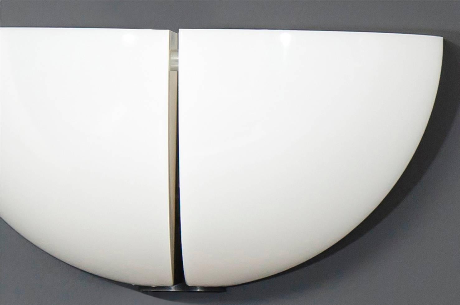 Mid-Century Modern Pair of Stilnovo White Plexiglass Wall Lamps