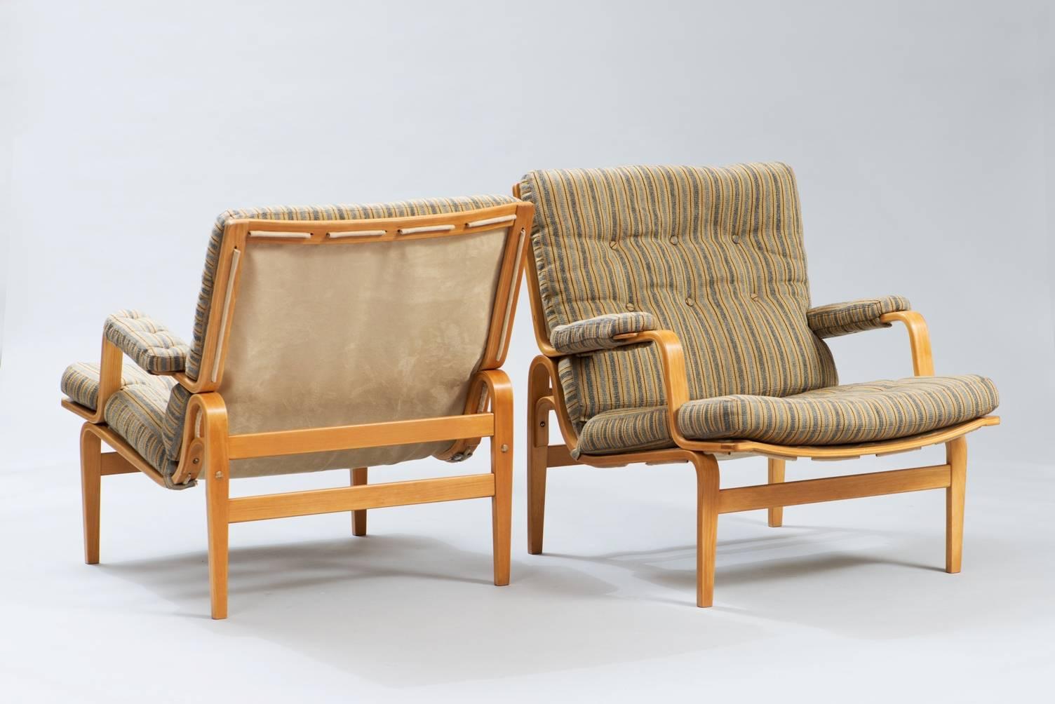 Swedish Pair of  ”Ingrid” lounge chairs.