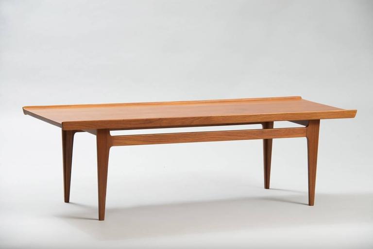 Finn Juhl Coffee Table At 1stdibs Teak Coffee Table With Upturned Edges And Tapered Legs Producer France Daverkosen