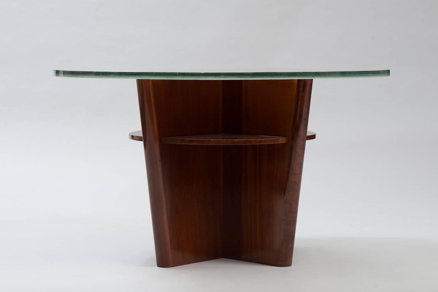 Scandinavian Modern Greta Magnusson Grossman Modernist Coffee Table with Hand Cast Glass Top