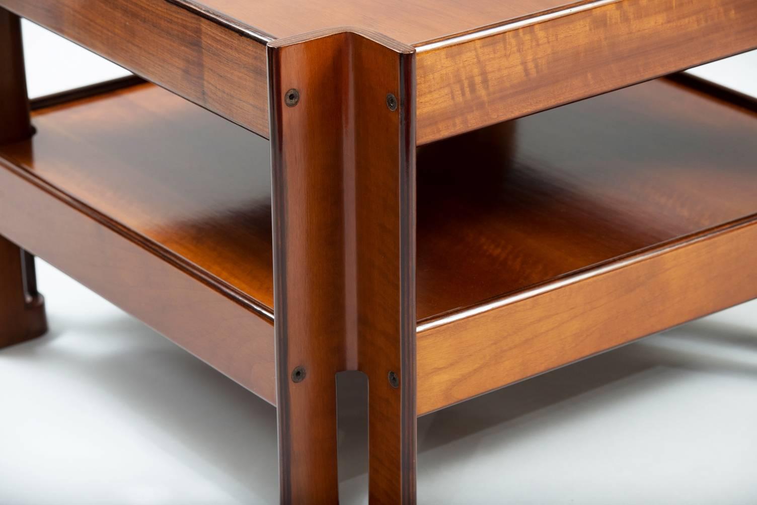 Mid-Century Modern Walnut Forma Nova Side Table, One unit