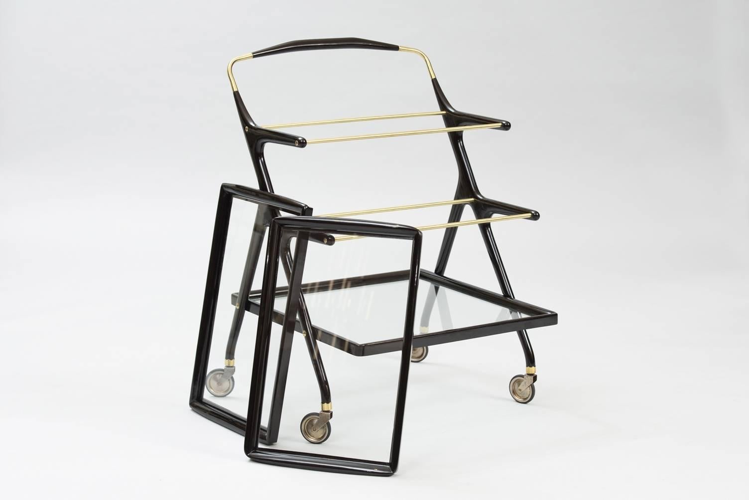 Mid-Century Modern Cesare Lacca Rolling Cart for Cassina For Sale