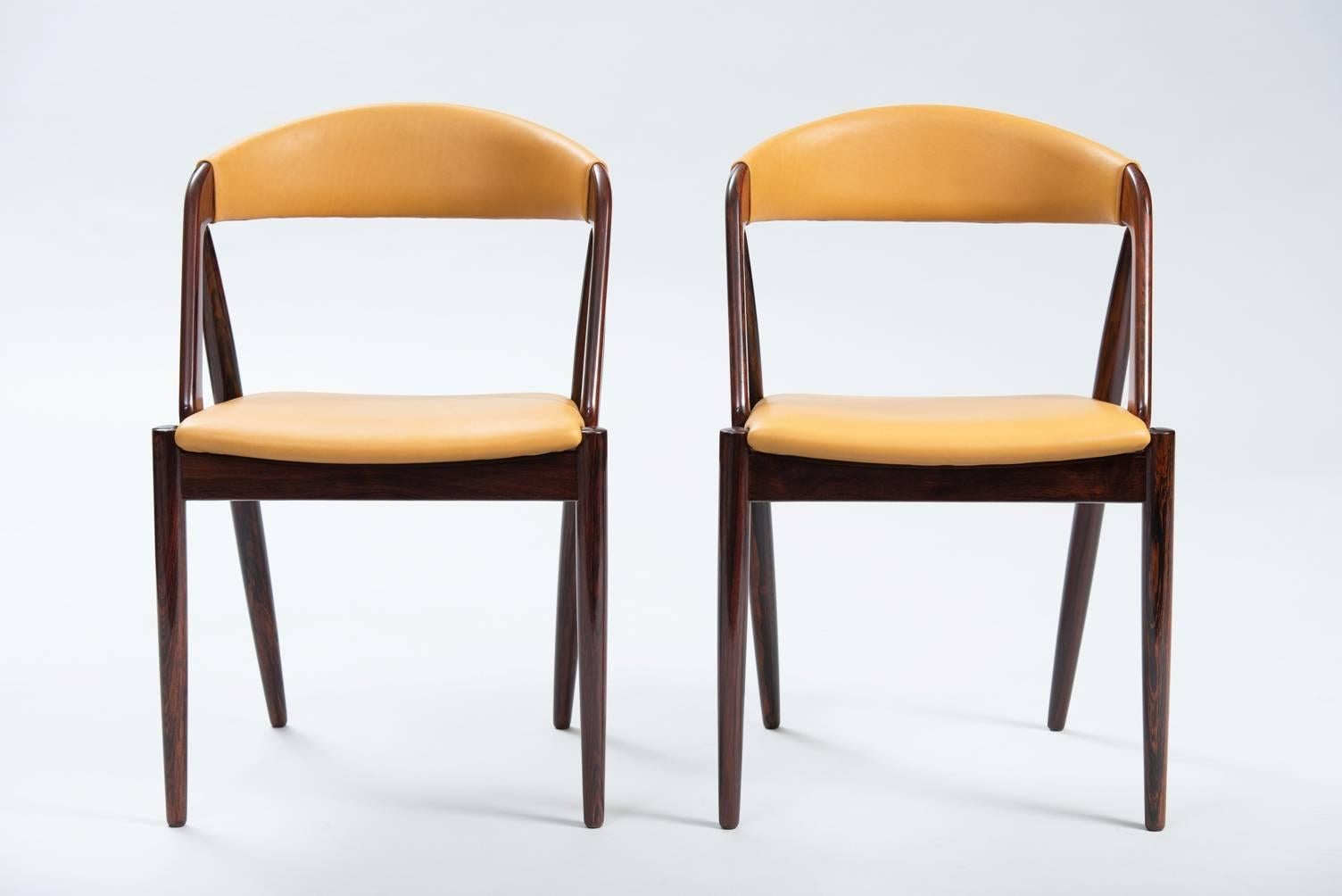 Scandinavian Modern Kai Kristiansen Set of Six Rosewood Chairs