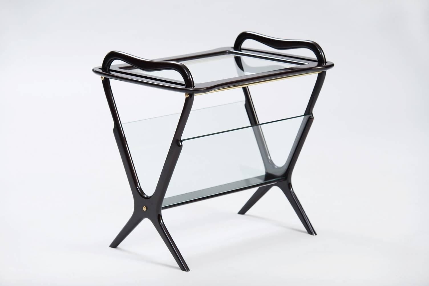 Mid-Century Modern Ico Parisi Attributed Side Table with Magazine Rack