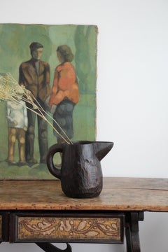 Rustic Monoxyl Wooden Pitcher, Early 20th Century