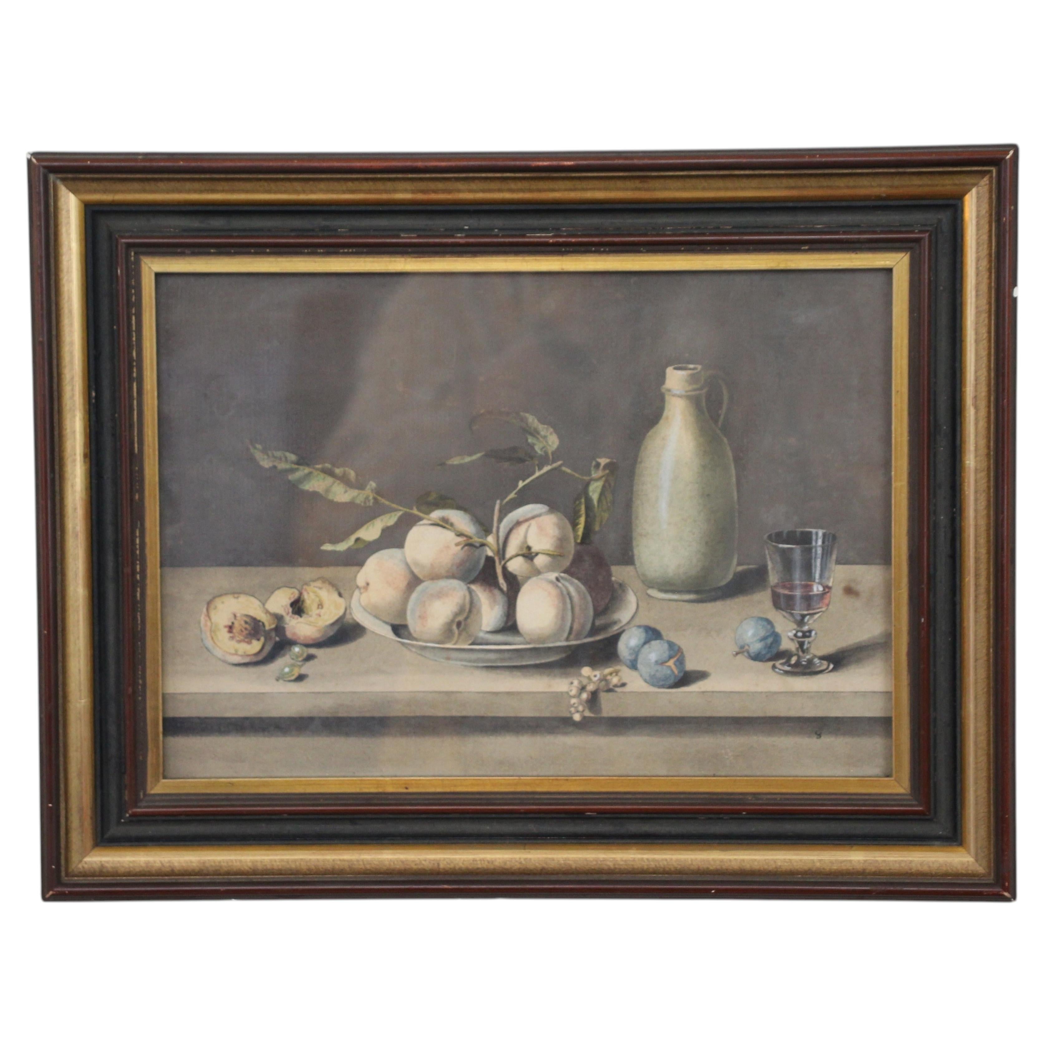 19th-Century French Gouache Still Life, in the Manner of Paul Lelong