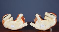 18th Century Pair of Chinese Export Dog Shaped Porcelain Candlesticks