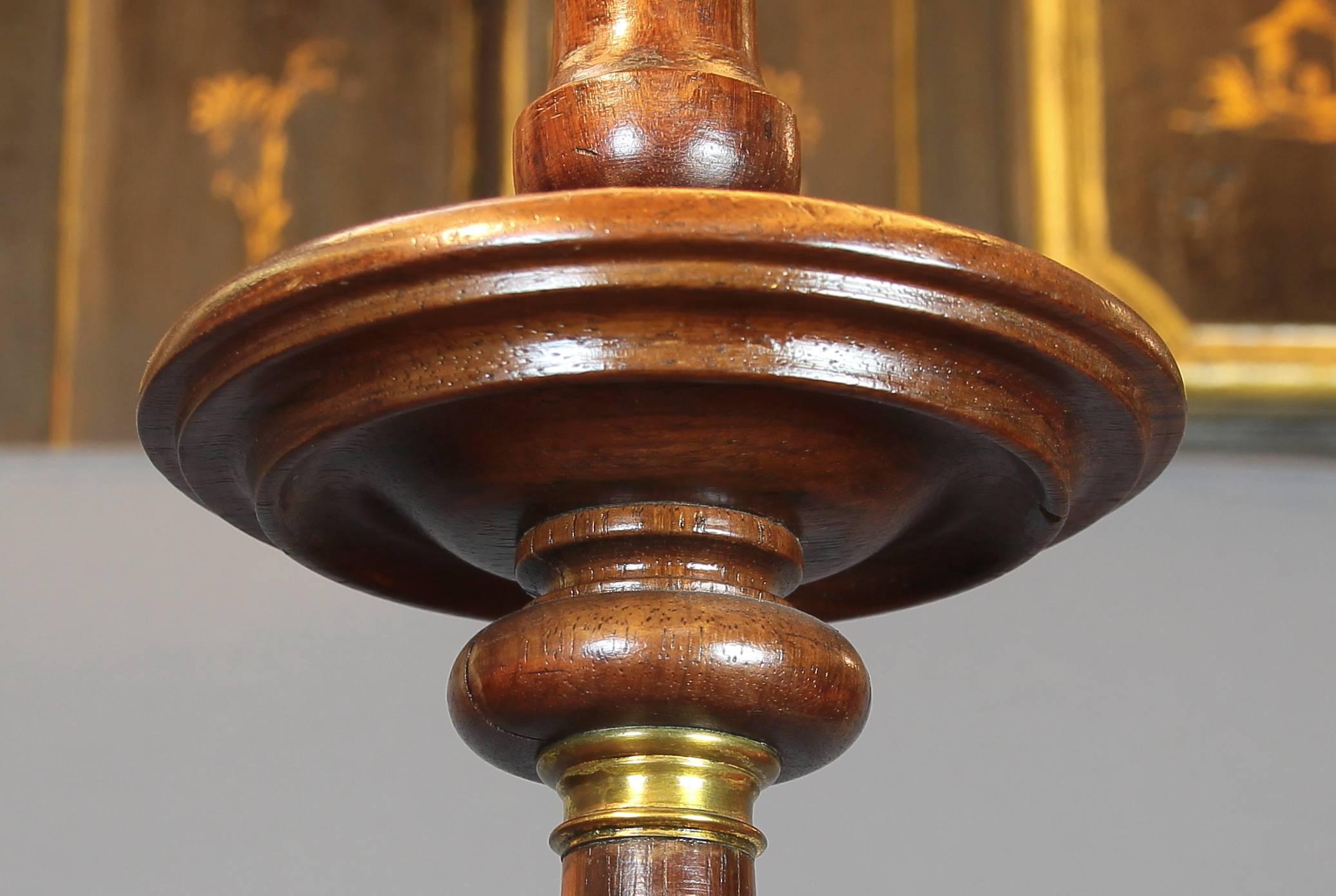 Portuguese  17th Century Set of Six Brazilian Rosewood Candlesticks For Sale