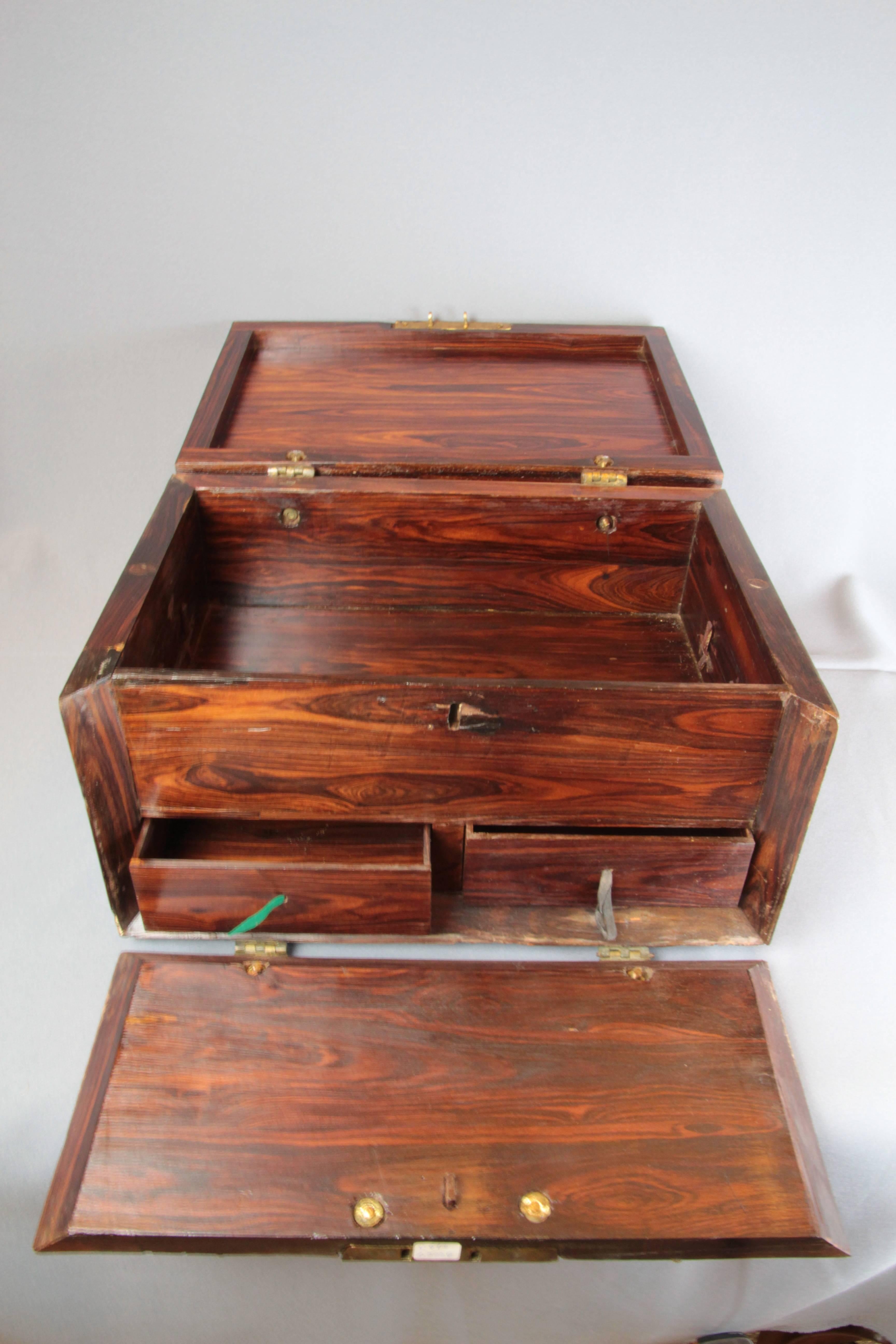 Portuguese Small 19th Century Wooden Chest For Sale