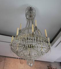 Late 18th Century Twelve-Light Portuguese D. Maria Glass Chandelier