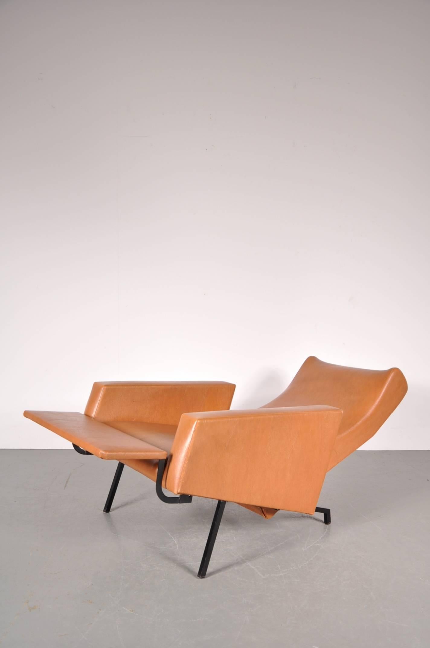 Mid-Century Modern Trelax Chair by Pierre Guariche, Manufactured by Meurop, Belgium, circa 1950