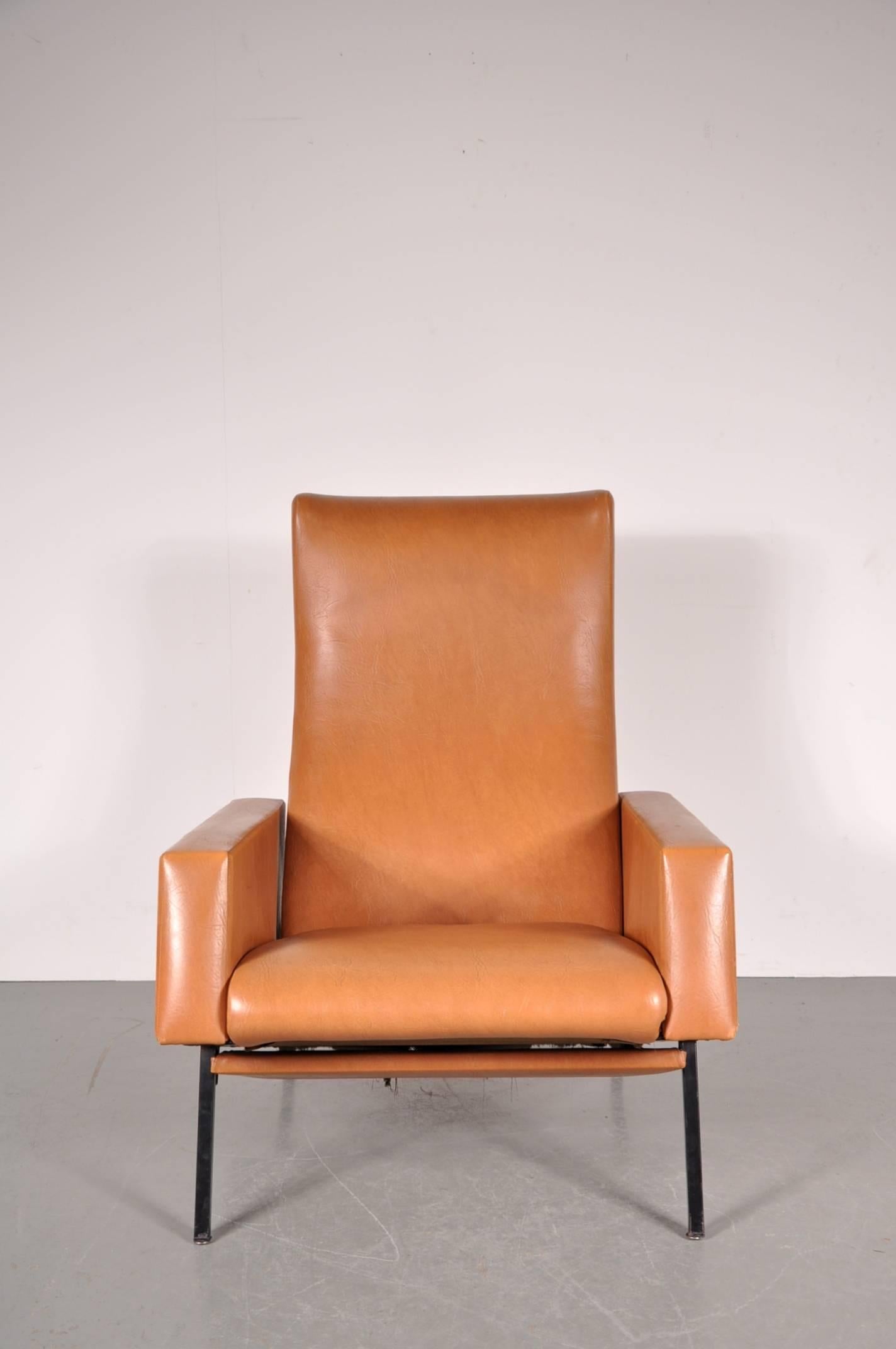 Metal Trelax Chair by Pierre Guariche, Manufactured by Meurop, Belgium, circa 1950