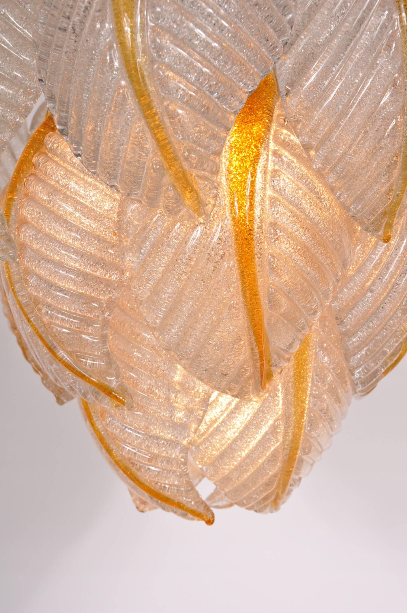 Mid-Century Modern Murano Glass Ceiling Lamp by Mazzega, Italy, circa 1960 For Sale