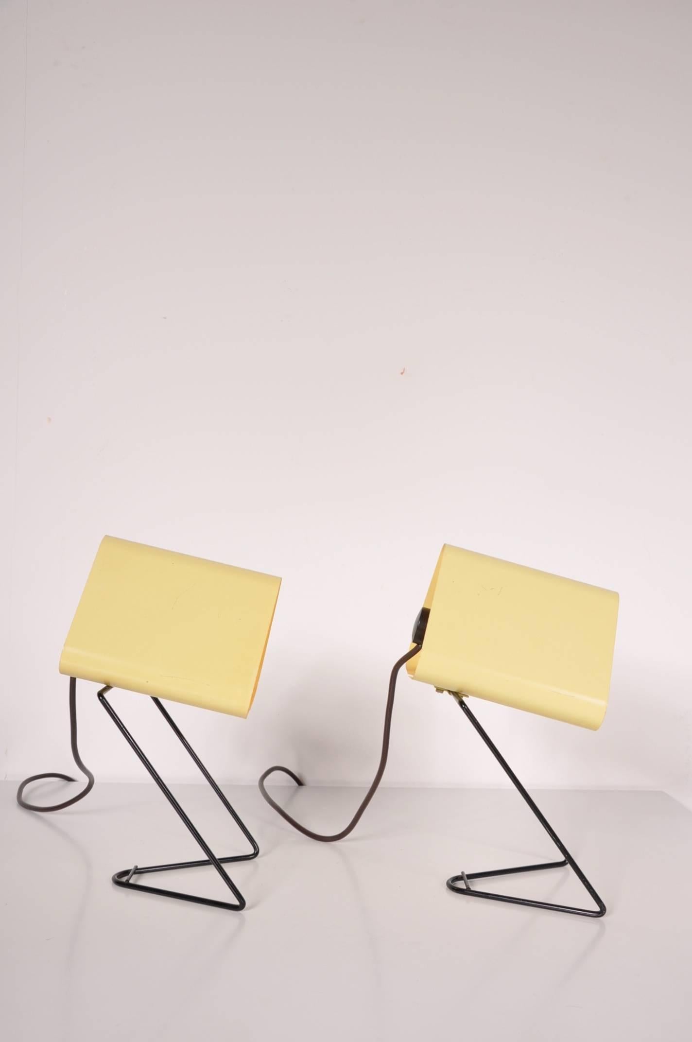 Dutch Set of 2 Table/Bed Lamps by Louis Kalff for Philips Netherlands, circa 1950