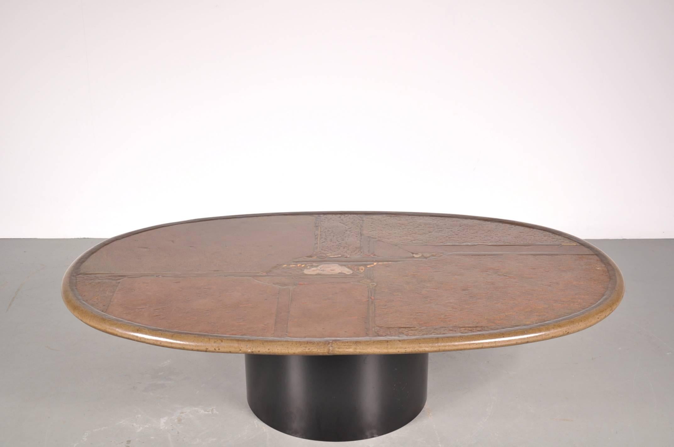 Mid-Century Modern Signed Coffee Table by Paul Kingma, Netherlands, 1993