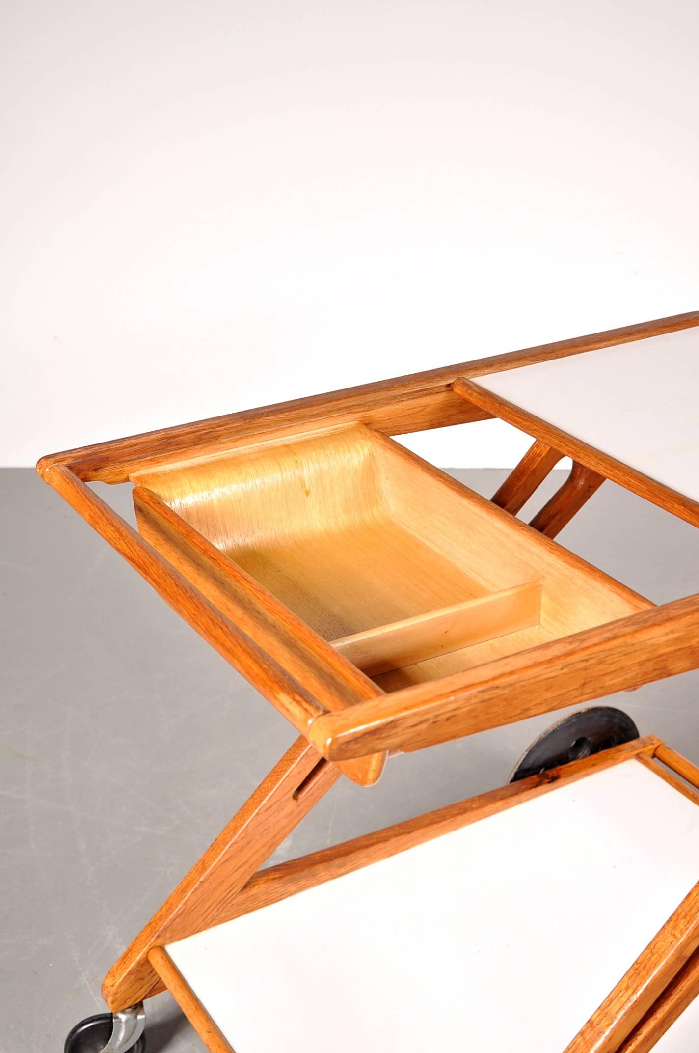 Laminate Rare Trolley by Cees Braakman for Pastoe, Netherlands, circa 1950