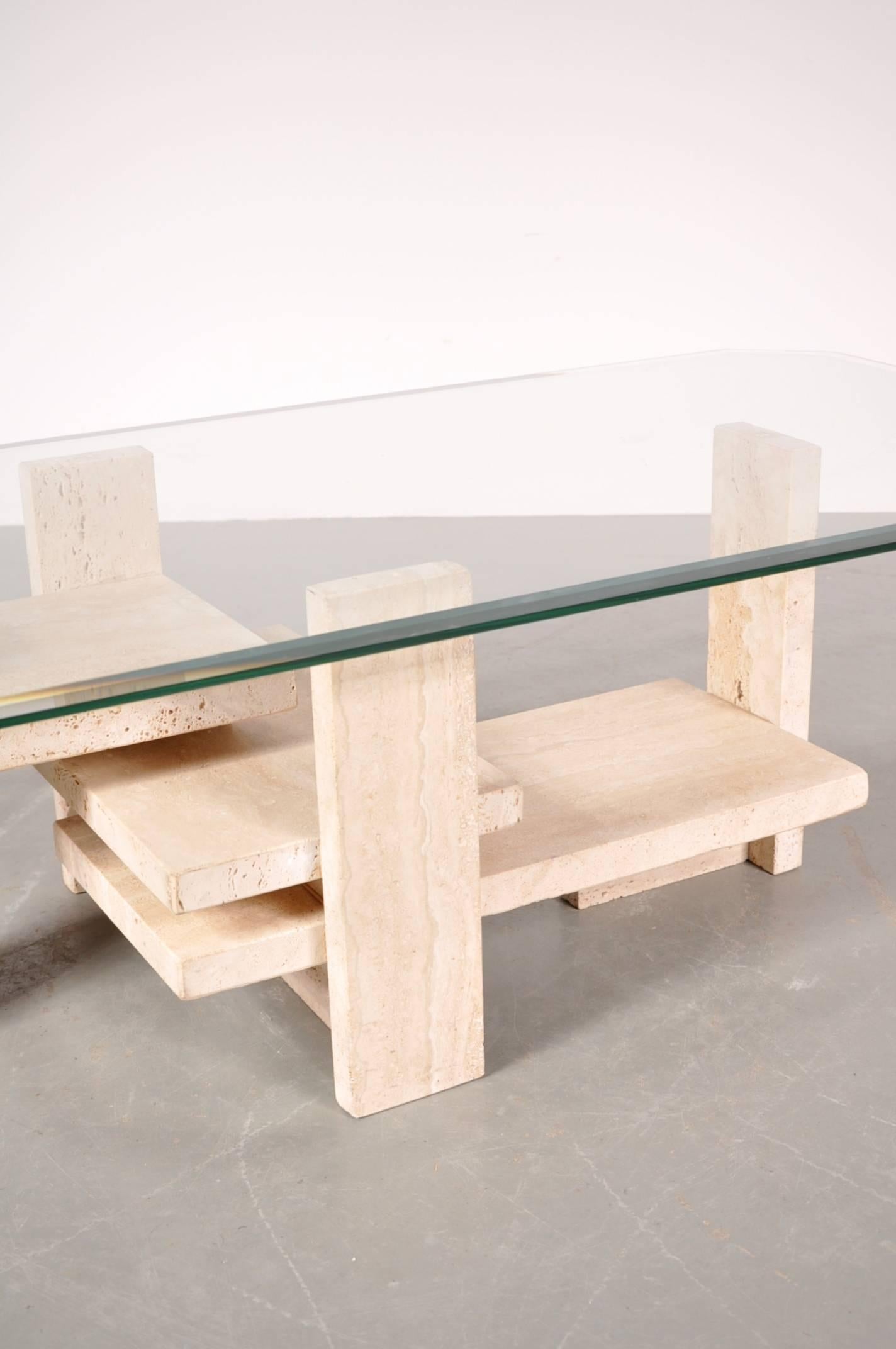 Late 20th Century Coffee Table by Willy Ballez, Made in Belgium, circa 1980 For Sale