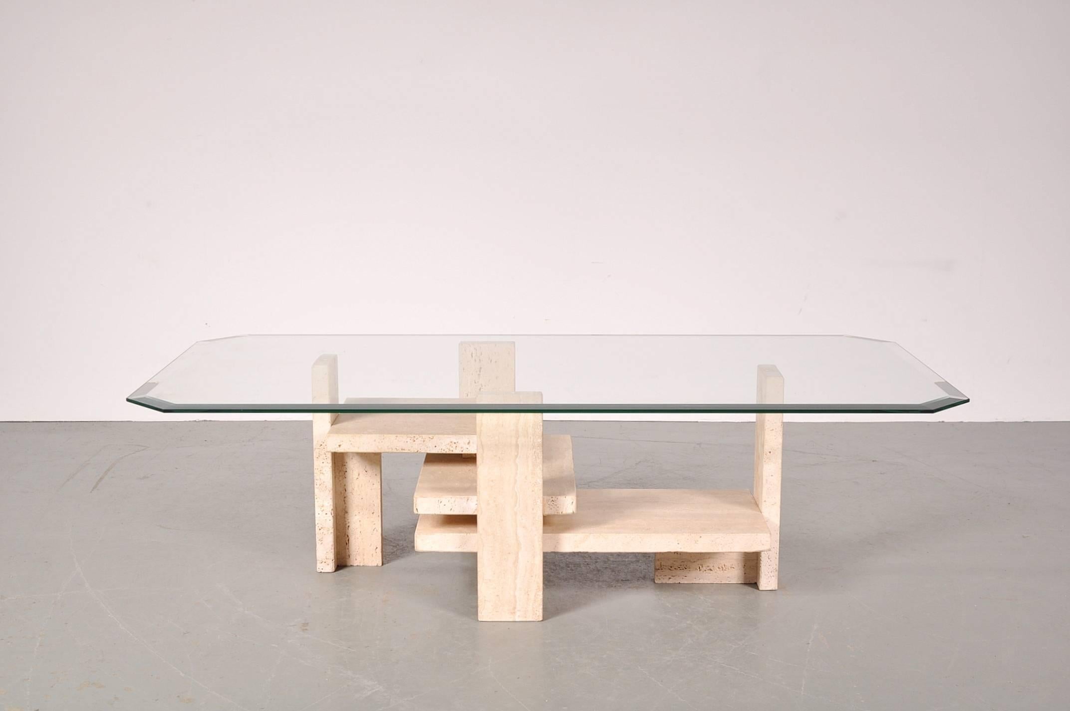 Coffee Table by Willy Ballez, Made in Belgium, circa 1980 For Sale 1