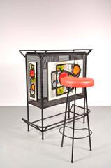 Bar and Stool by Belarti, Belgium, circa 1950