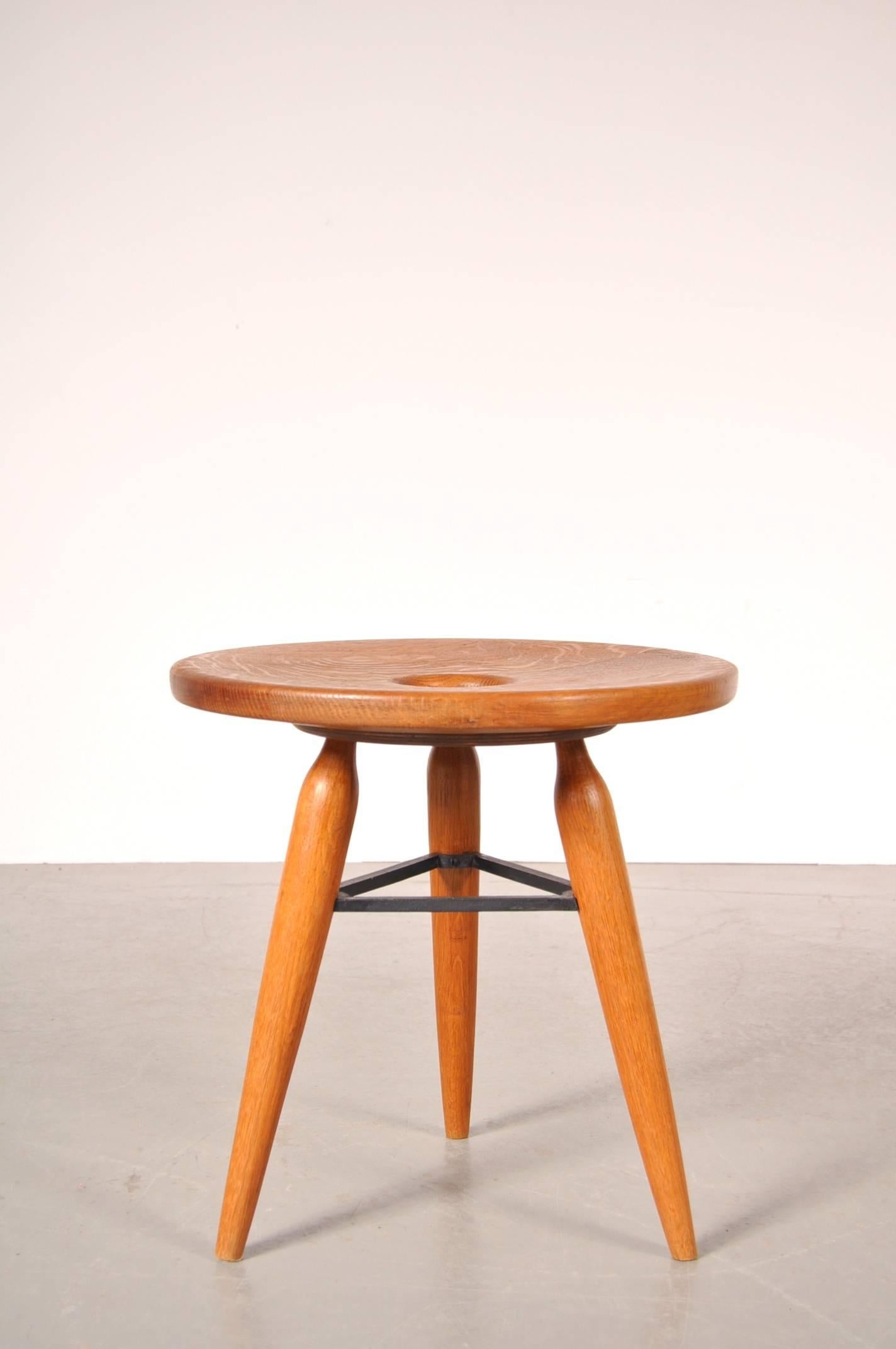 Mid-Century Modern Unique French Tripod Stool, circa 1950