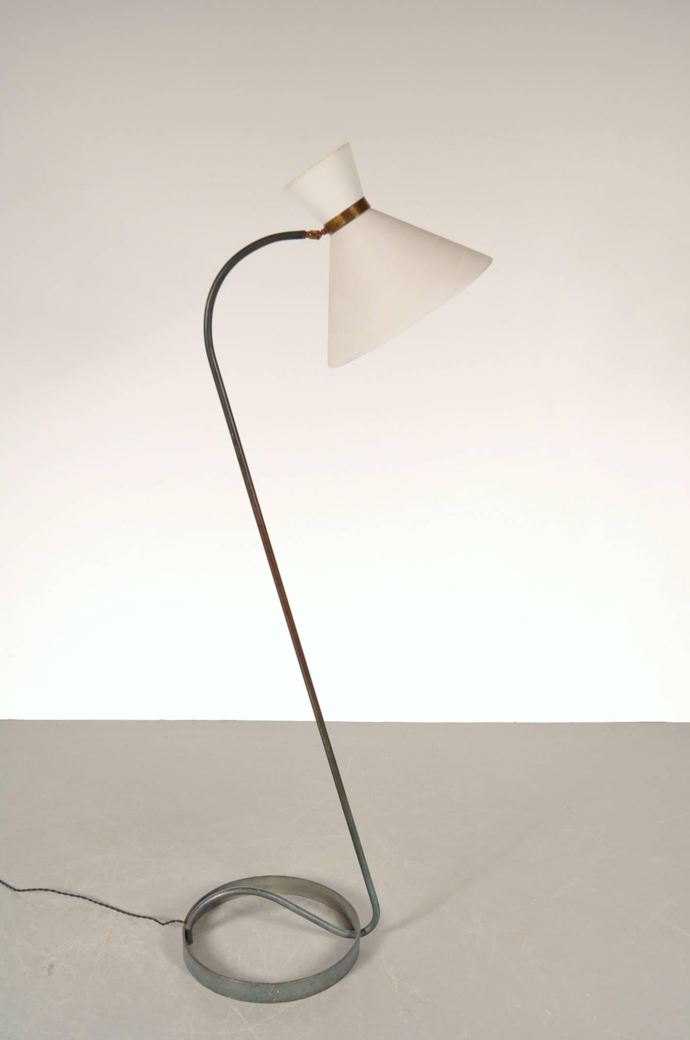 Brass Floor Lamp by Maison Lunel, France, circa 1950