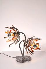 Tischlampe im Stil des Brutalismus mit Mazzega-Glas, Italien, um 1960