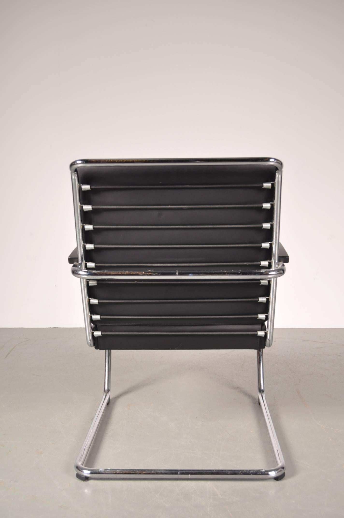 Chrome Fauteuil modèle KS46 d'Anton Lorenz pour Thonet, Allemagne, vers 1980 en vente