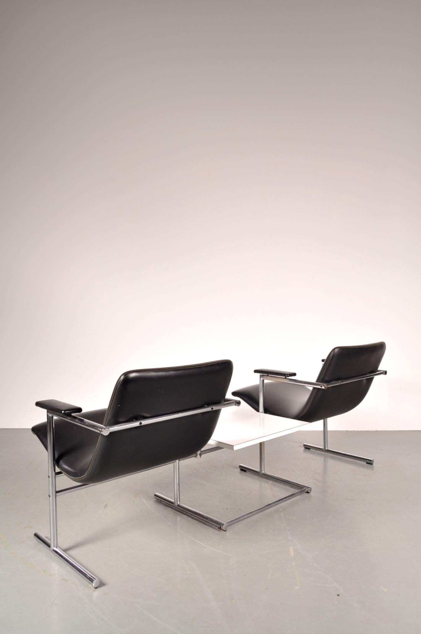 Mid-Century Modern Tandem Seating by Rudi Verelst for Novalux, Belgium, circa 1960