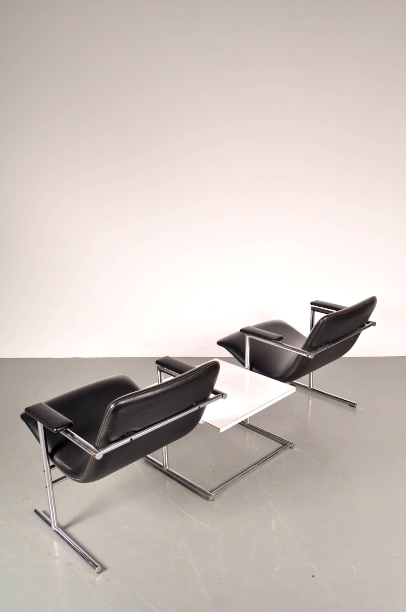 Chrome Tandem Seating by Rudi Verelst for Novalux, Belgium, circa 1960