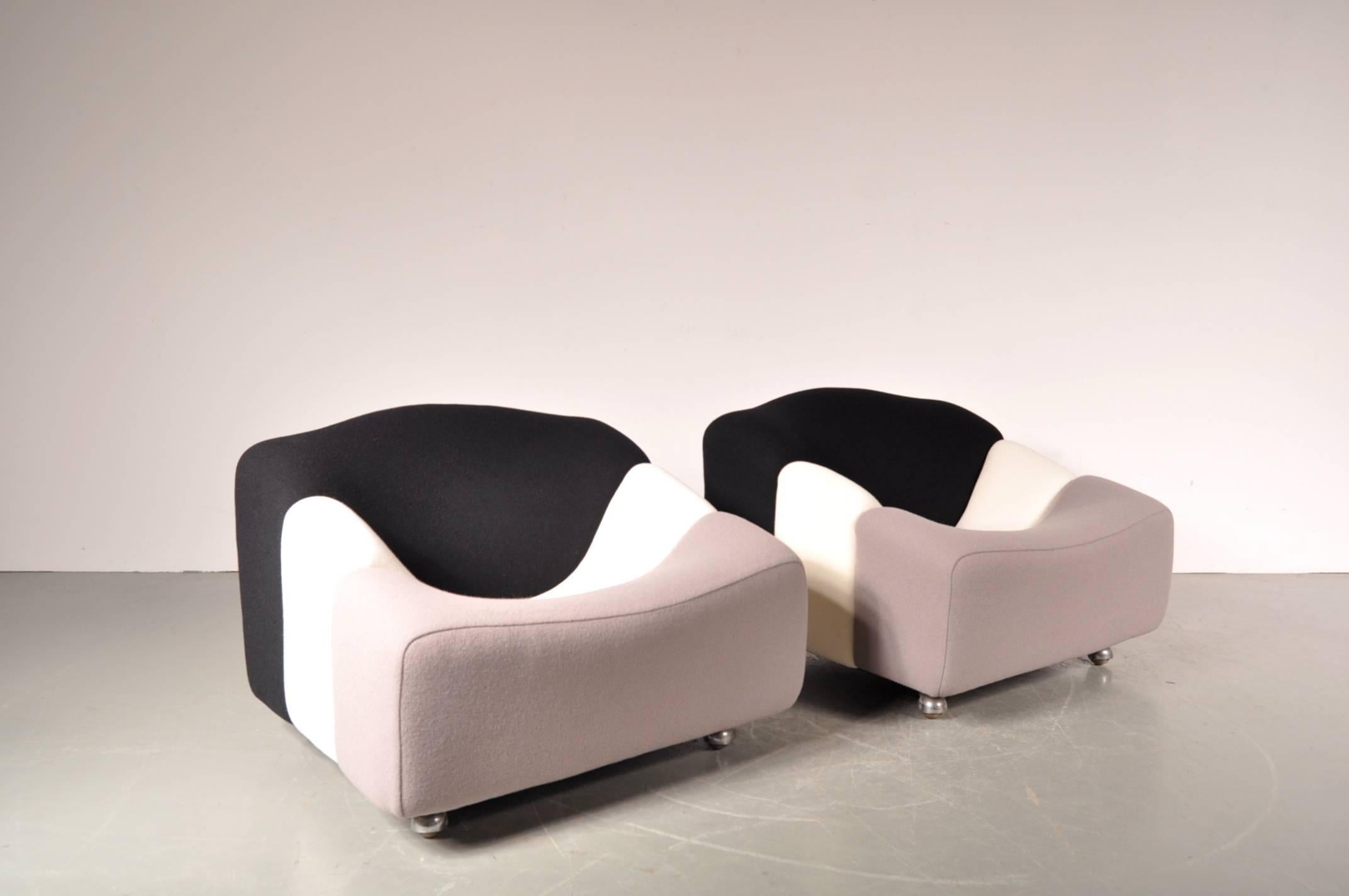Mid-Century Modern Pair of ABCD Chairs by Pierre Paulin for Artifort, Netherlands, circa 1960