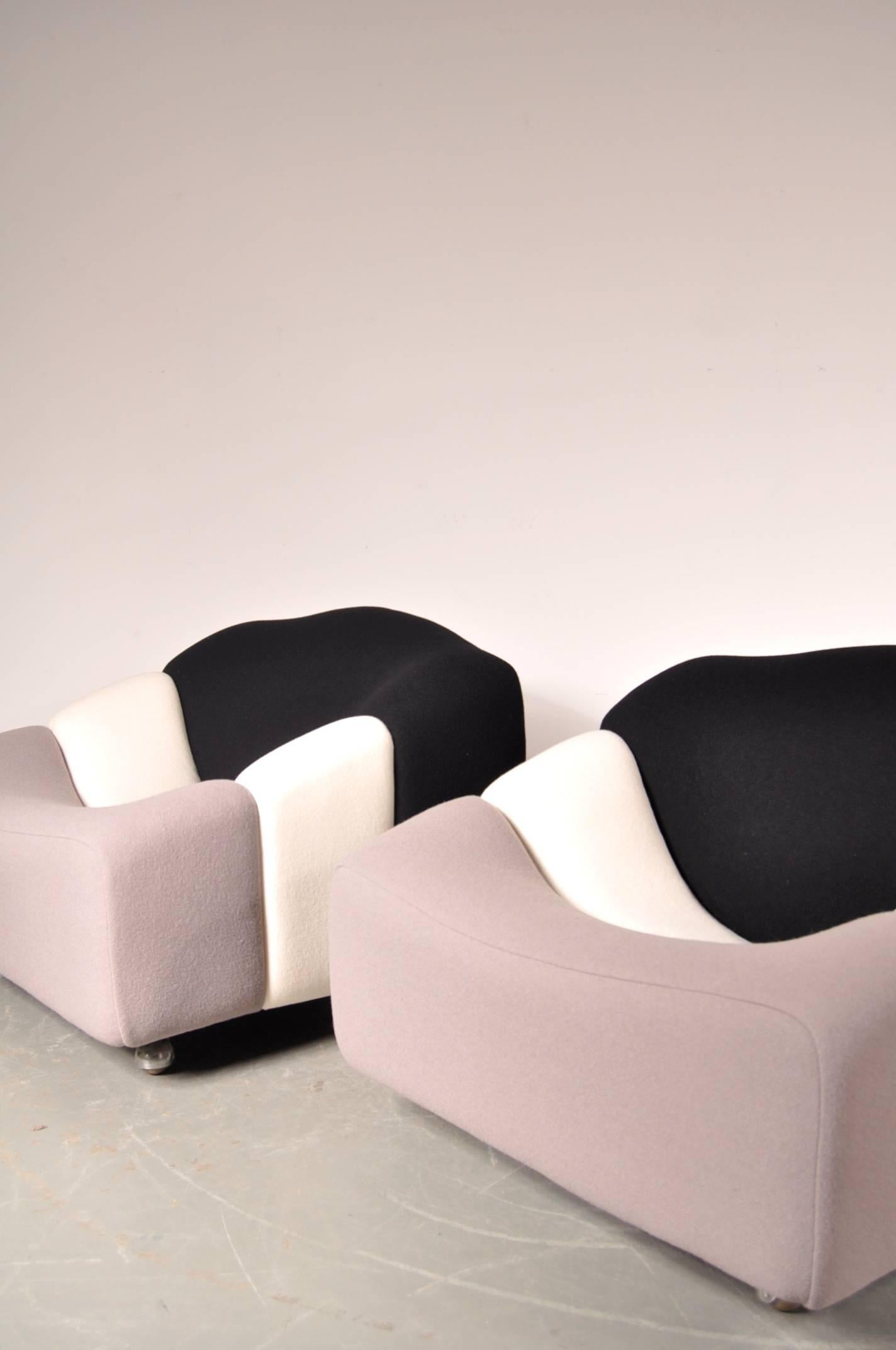 French Pair of ABCD Chairs by Pierre Paulin for Artifort, Netherlands, circa 1960