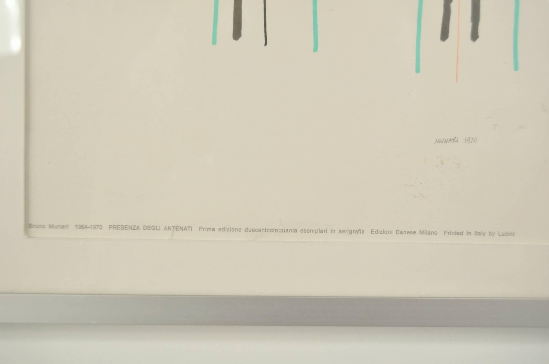 Hand Signed Six-Piece Artwork by Bruno Munari for Danese, Italy, circa 1970 3