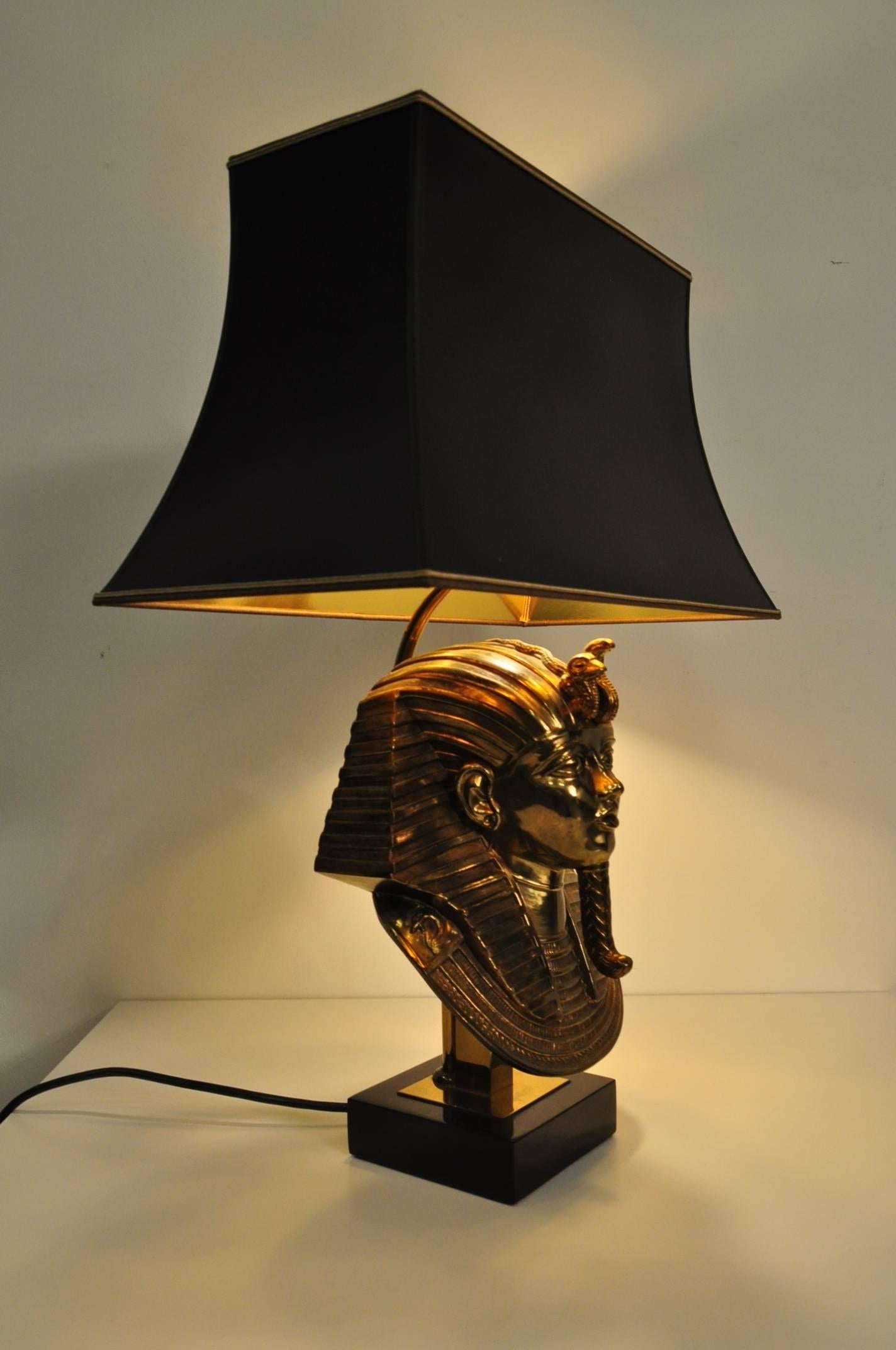 Brass Pharaoh Lamp by Maison Jansen for Deknudt, Belgium, circa 1970