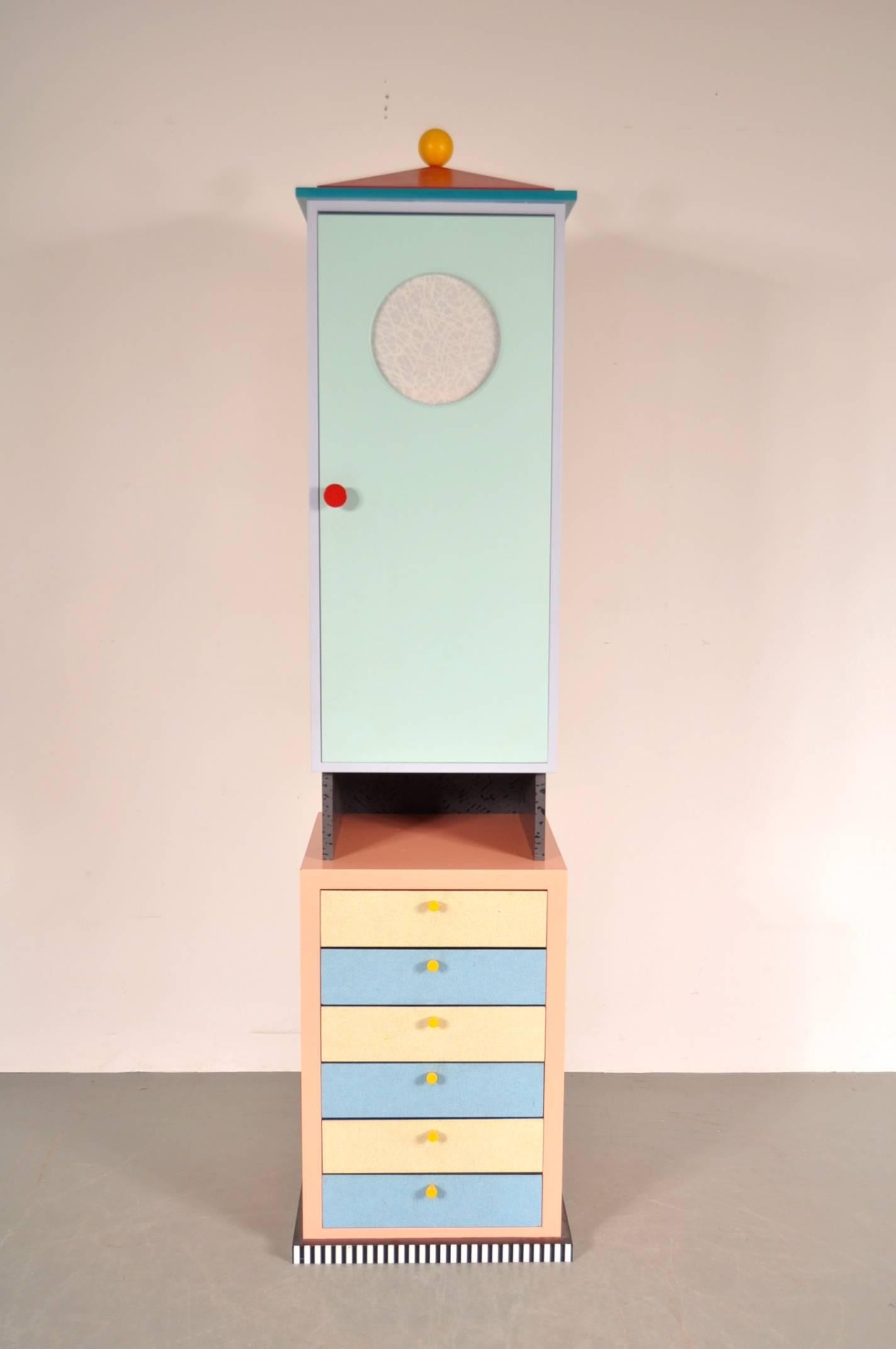 Mid-Century Modern Memphis Style Cabinet, Italy, circa 1980